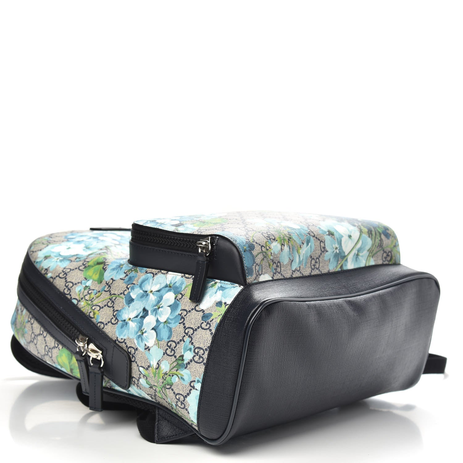 Gucci GG Supreme Monogram Blooms Medium Day Backpack Beige Blue Navy 2 of 9