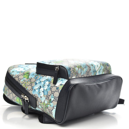 Gucci GG Supreme Monogram Blooms Medium Day Backpack Beige Blue Navy 2 of 9