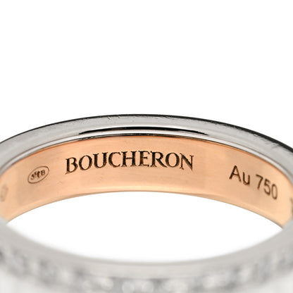 Boucheron 18K Pink White Gold Ceramic Diamond Quatre Classique Wedding Band Ring 46 3.75 3 of 3