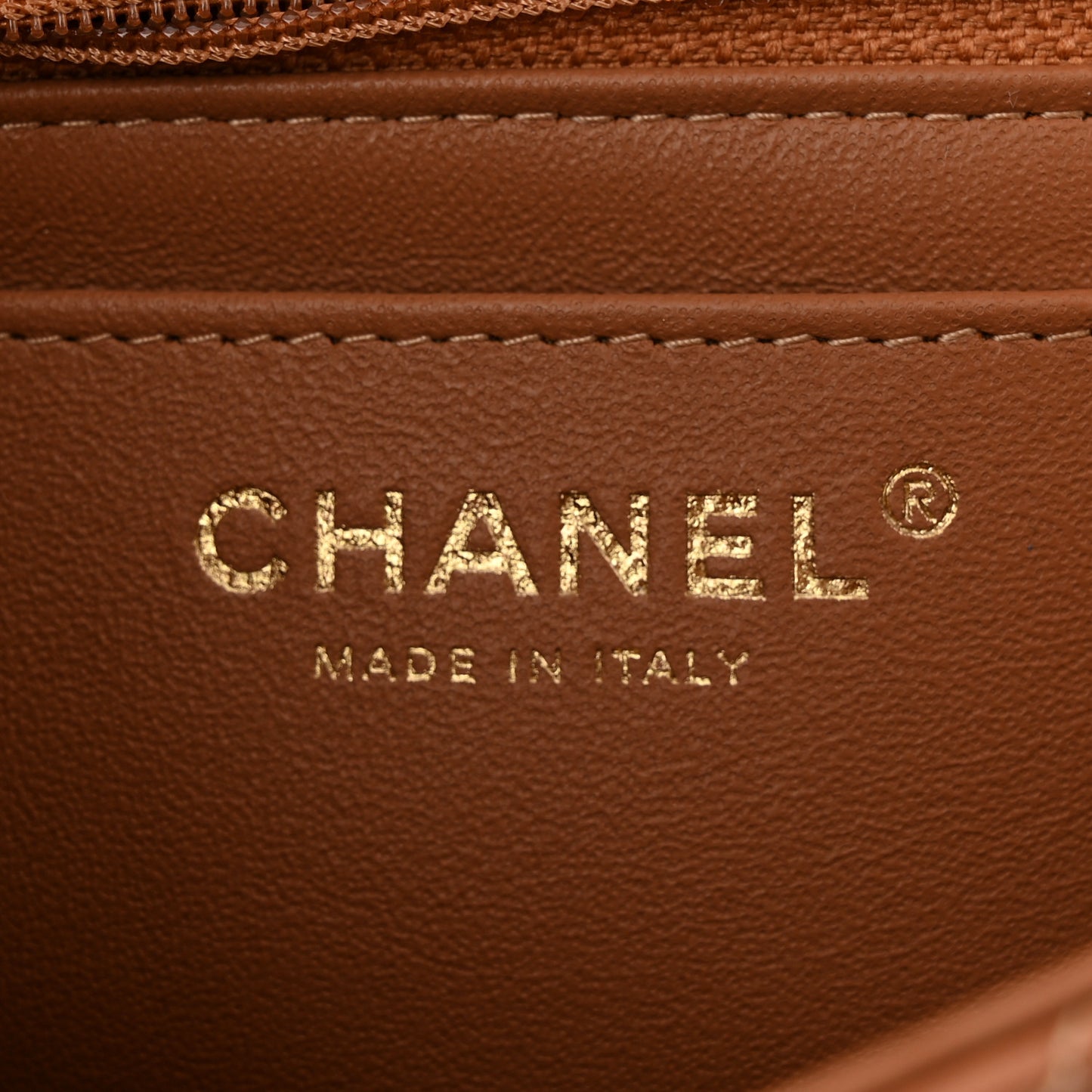 Lambskin Quilted Mini Rectangular Flap Brown