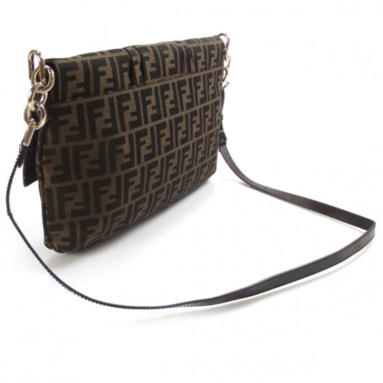 Zucca Patent Large Mia Shoulder Flap Tobacco