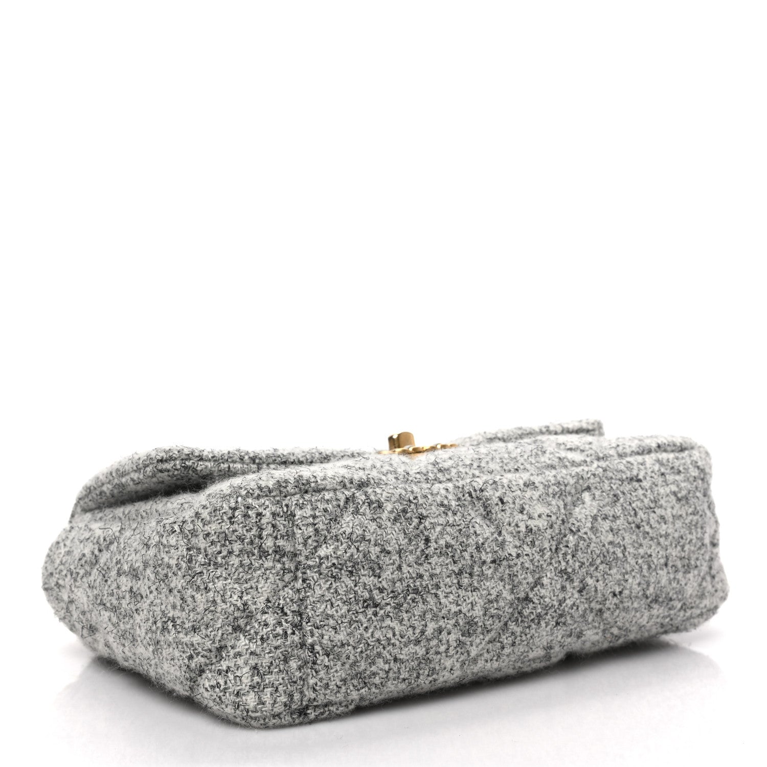 Chanel Tweed Quilted Medium Chanel 19 Flap Grey Ecru 4 of 9