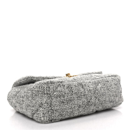 Chanel Tweed Quilted Medium Chanel 19 Flap Grey Ecru 4 of 9