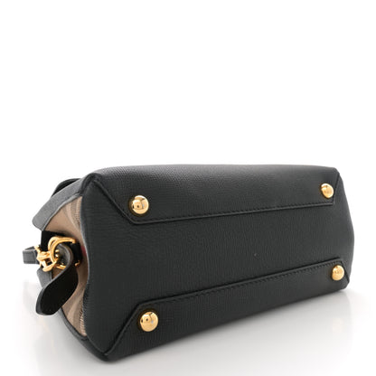 Burberry Derby Calfskin House Check Small Camberley Black 3 of 10