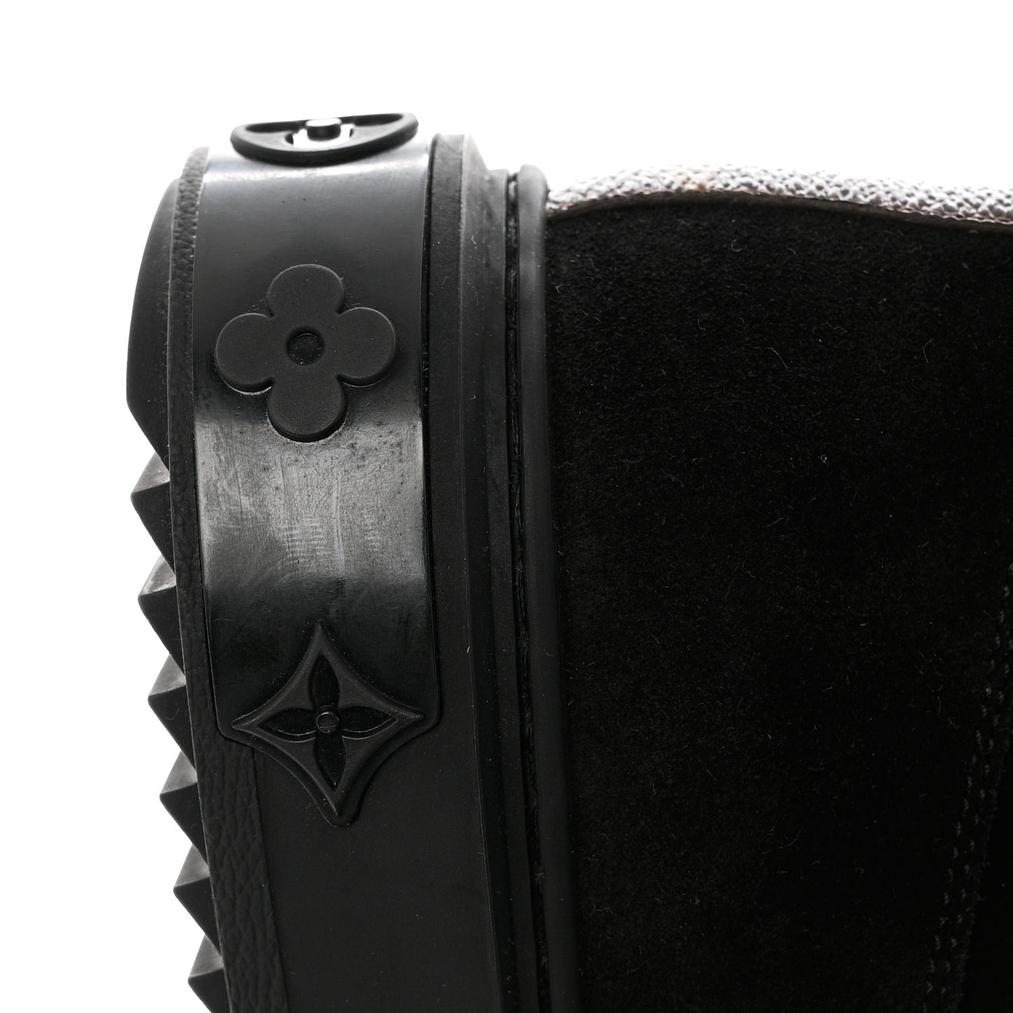 Suede Calfskin Monogram Breezy Flat Ankle Boots 36 Black