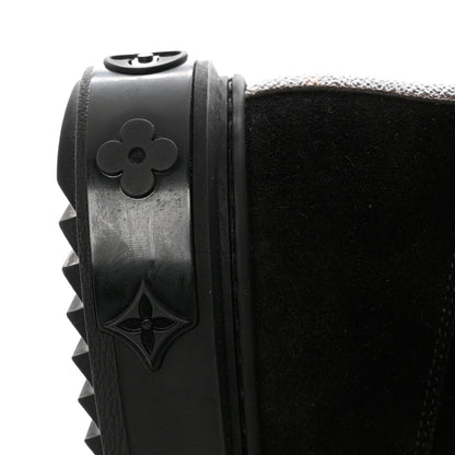 Louis Vuitton Suede Calfskin Monogram Breezy Flat Ankle Boots 36 Black 9 of 10