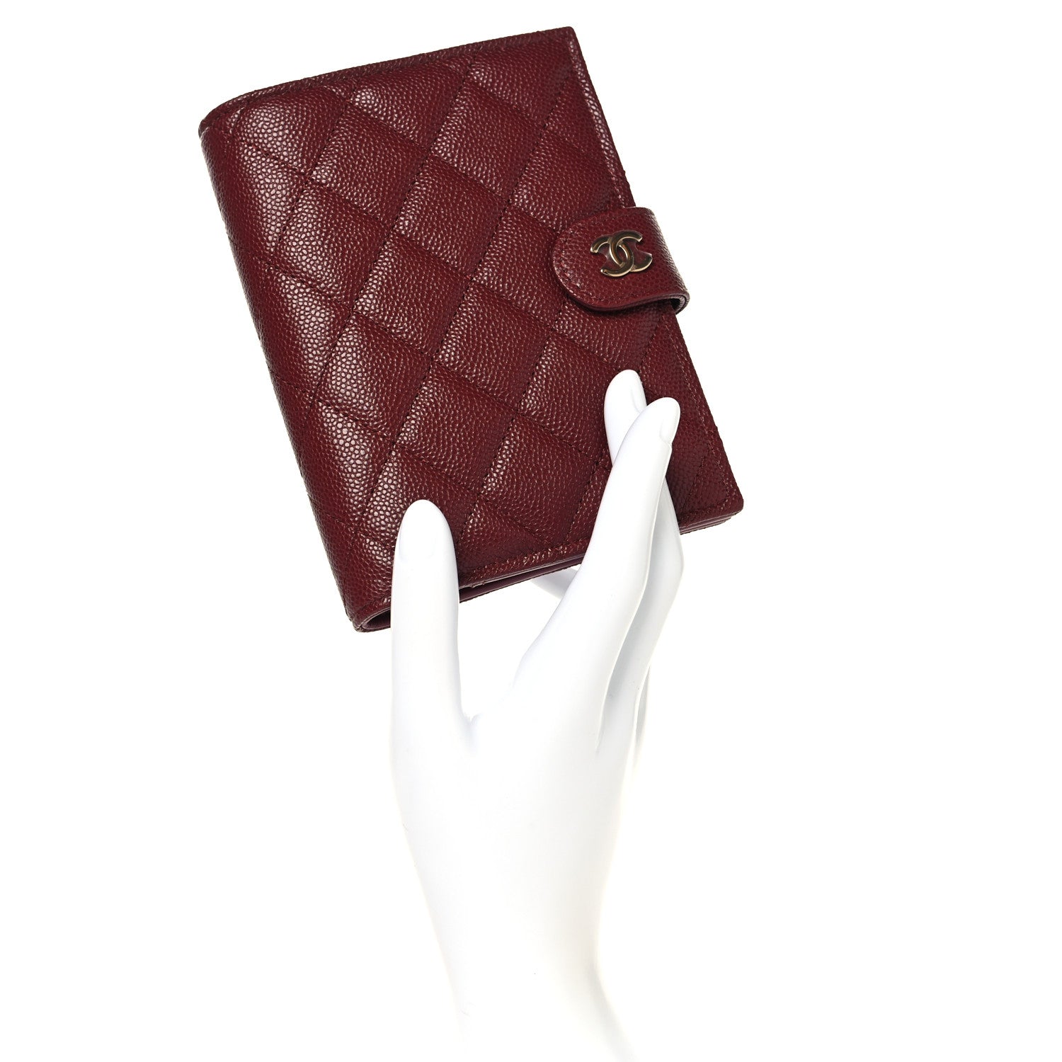 Chanel Caviar Quilted Passport Holder Burgundy 2 of 8