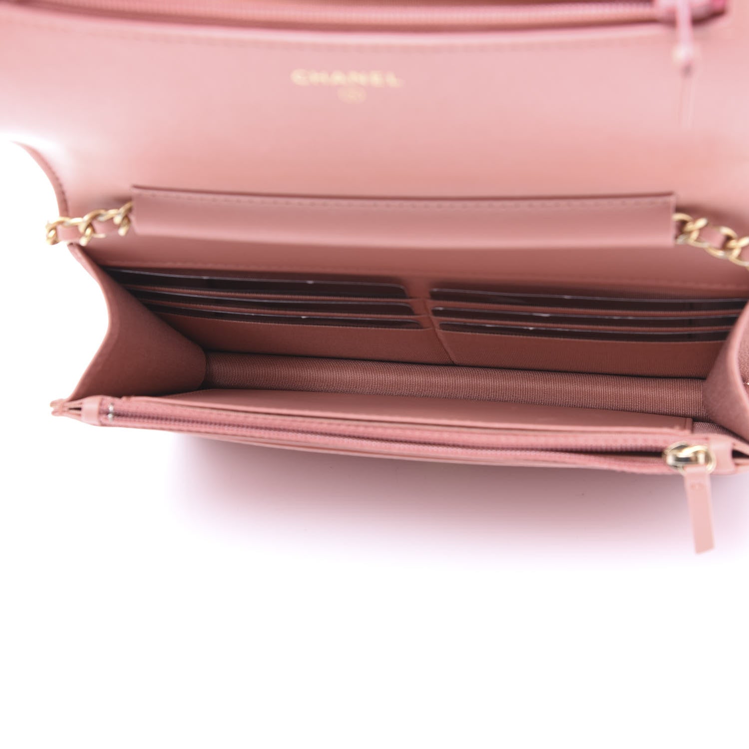 Chanel Caviar Quilted Boy Wallet On Chain WOC Light Pink 4 of 11