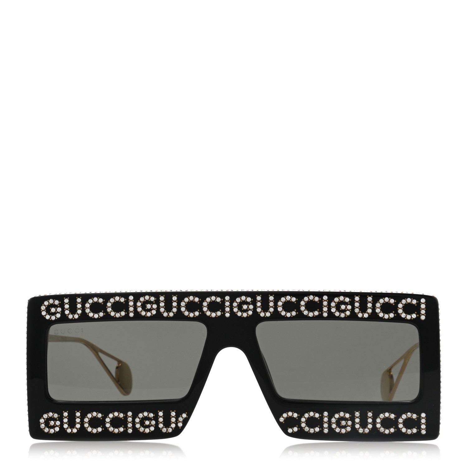 Gucci Acetate Crystal Mask-Frame Sunglasses GG0431S Black 2 of 7