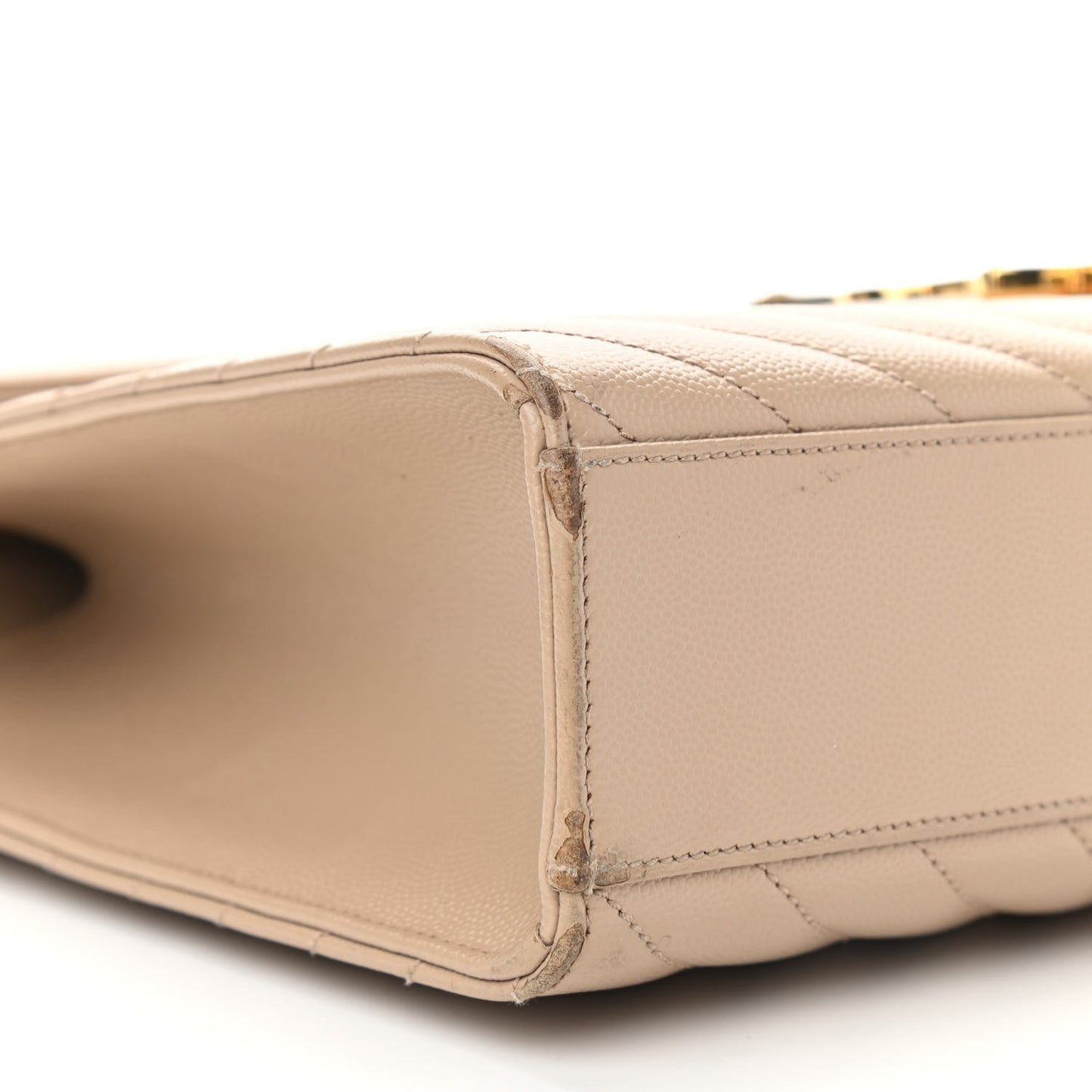 Grain De Poudre Matelasse Chevron Large Monogram Satchel Dark Beige