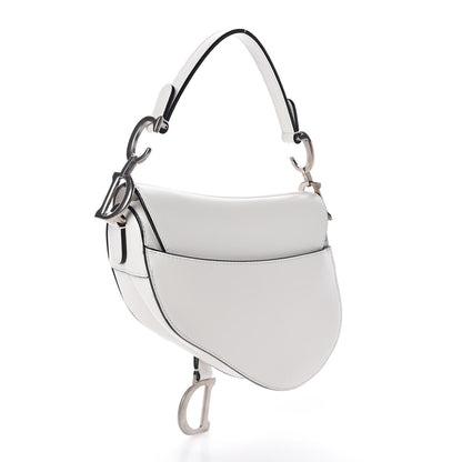 Christian Dior Grained Calfskin Mini Saddle Bag White 3 of 11