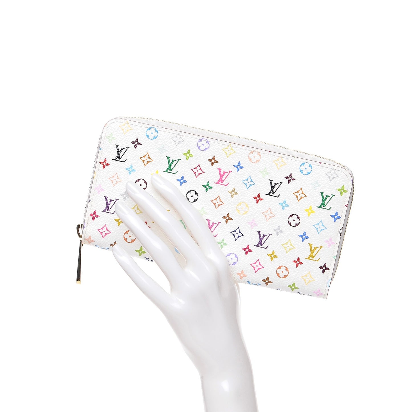 Monogram Multicolor Zippy Wallet White Litchi
