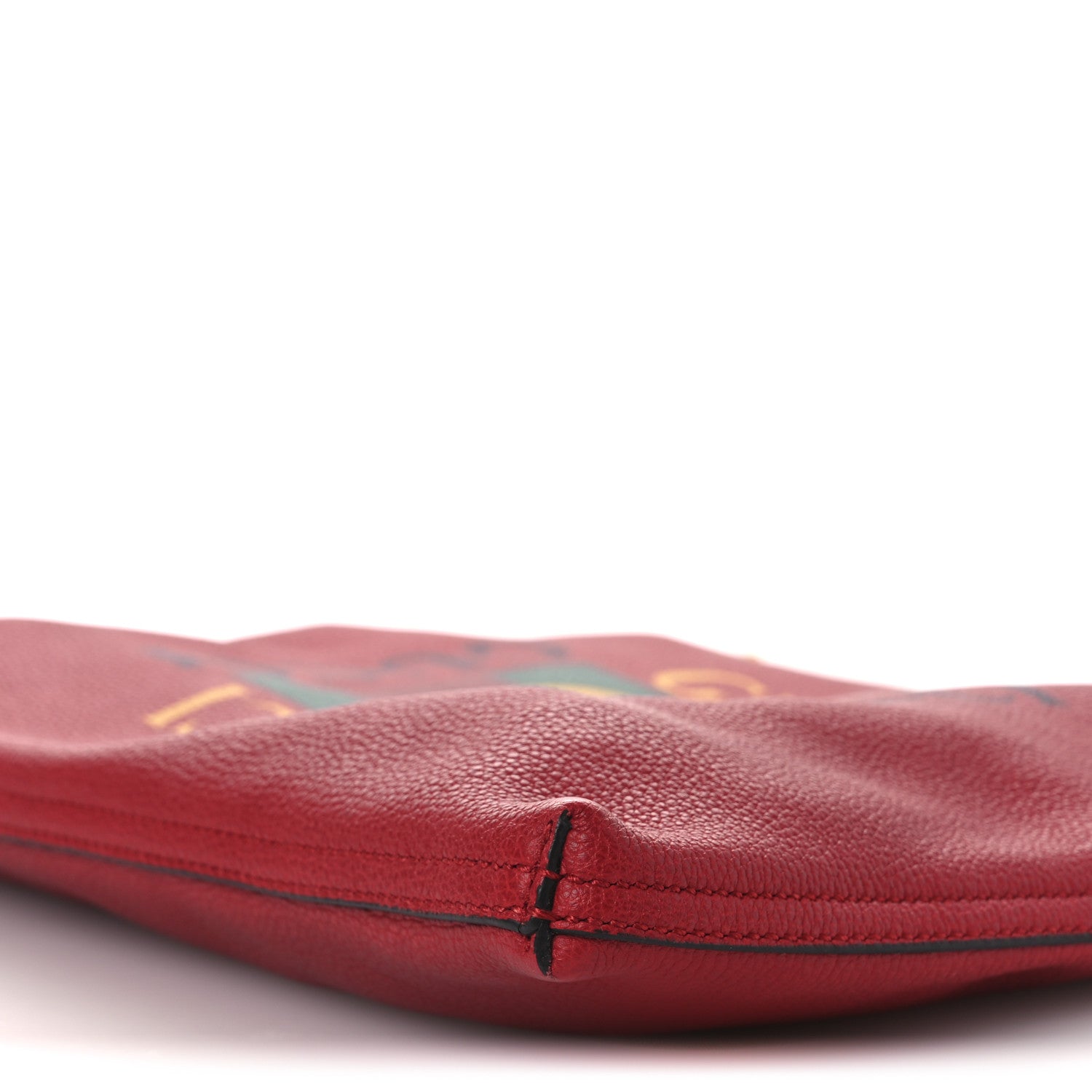 Gucci Pebbled Calfskin Medium Logo Portfolio Clutch Hibiscus Red 10 of 10