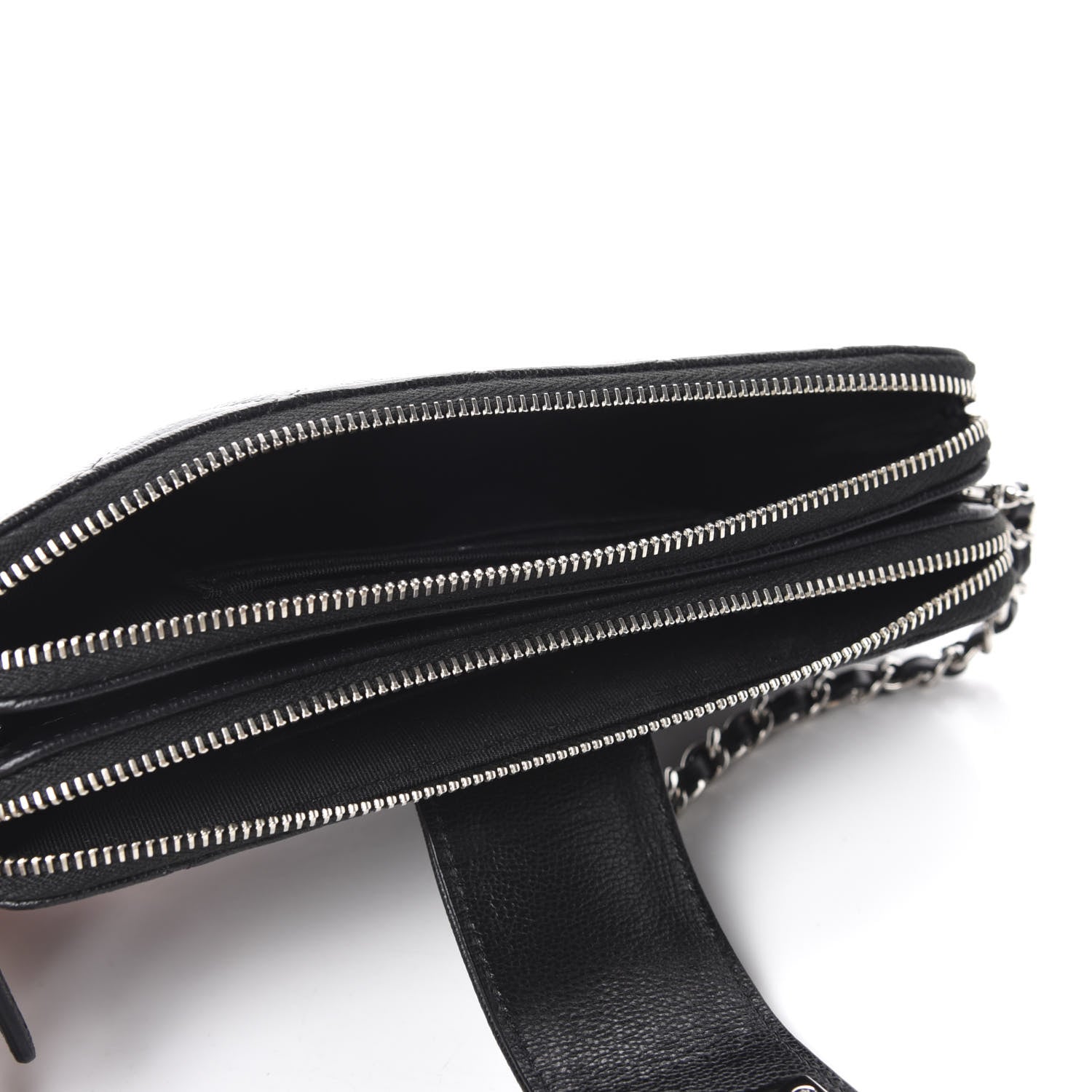 Chanel Grained Calfskin Quilted CC Box Clutch With Chain Black 5 of 12