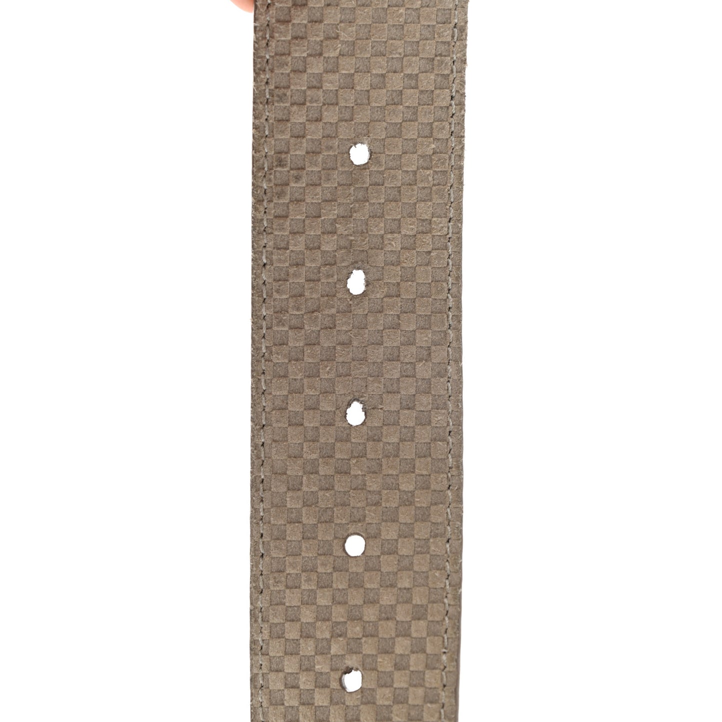 Suede Calfskin Mini Damier 40mm LV Initiales Belt 90 36 Grey