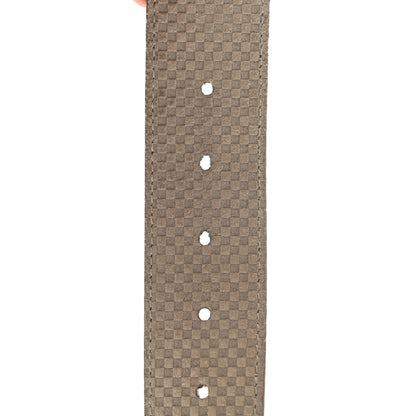 Louis Vuitton Suede Calfskin Mini Damier 40mm LV Initiales Belt 90 36 Grey 6 of 8