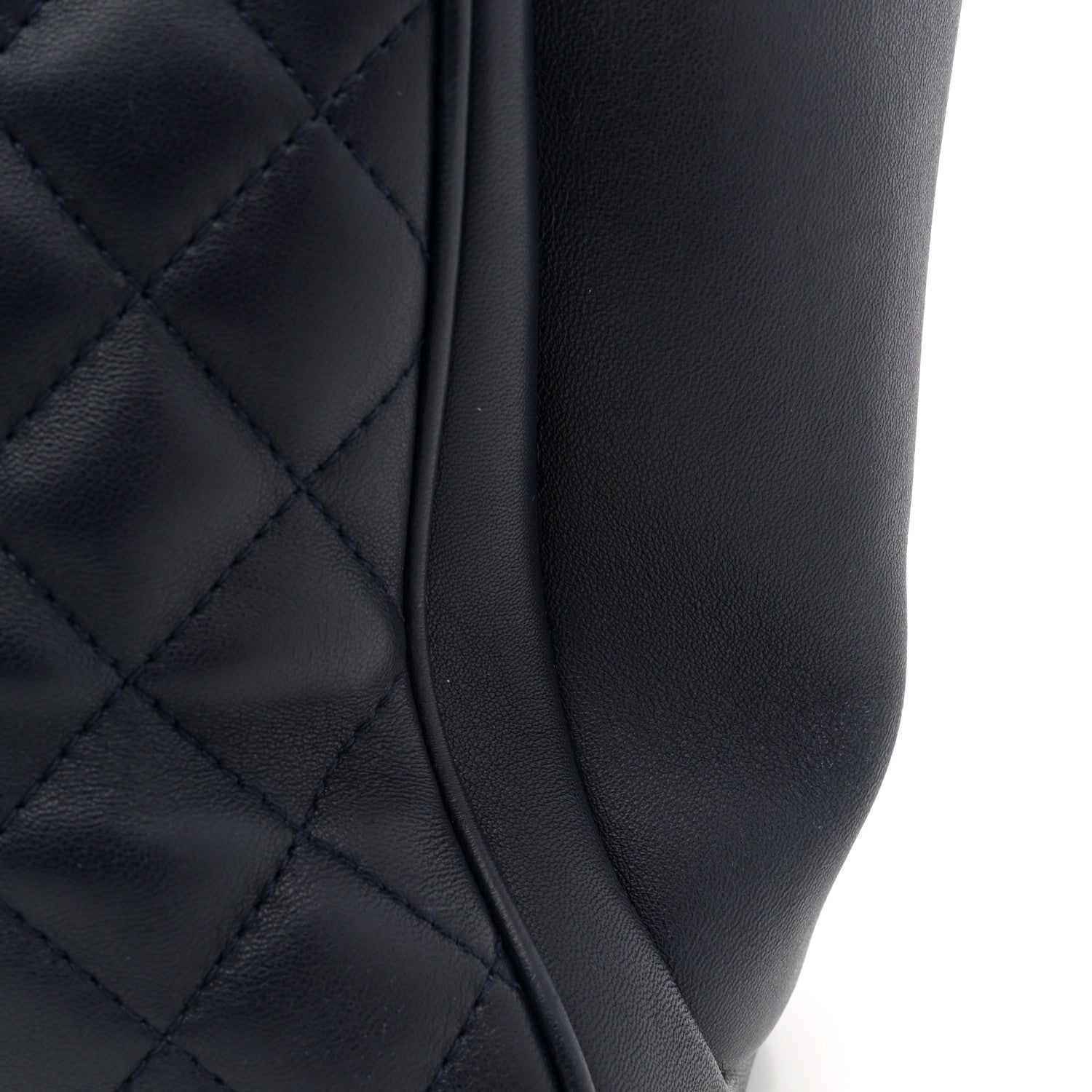 Chanel Lambskin Quilted Shopping Tote Navy 13 of 13