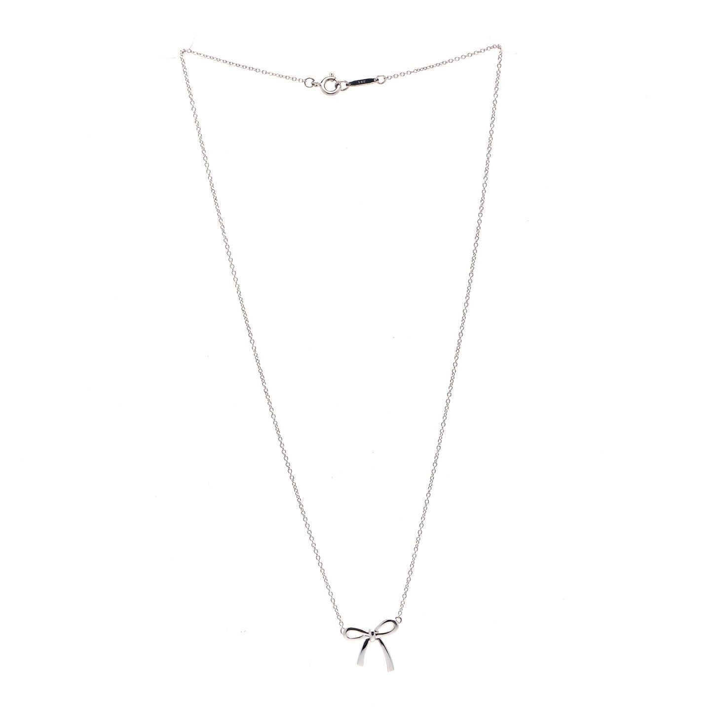 Sterling Silver Small Bow Pendant Necklace
