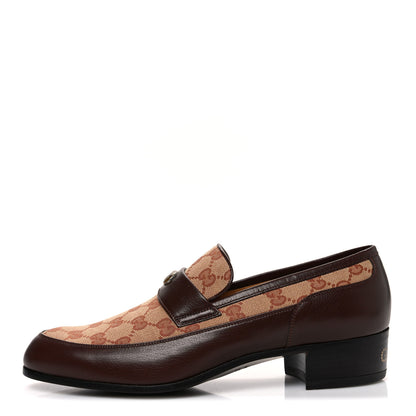 Gucci GG Monogram Goatskin Mens GG Loafers 8.5 Brown 1 of 11