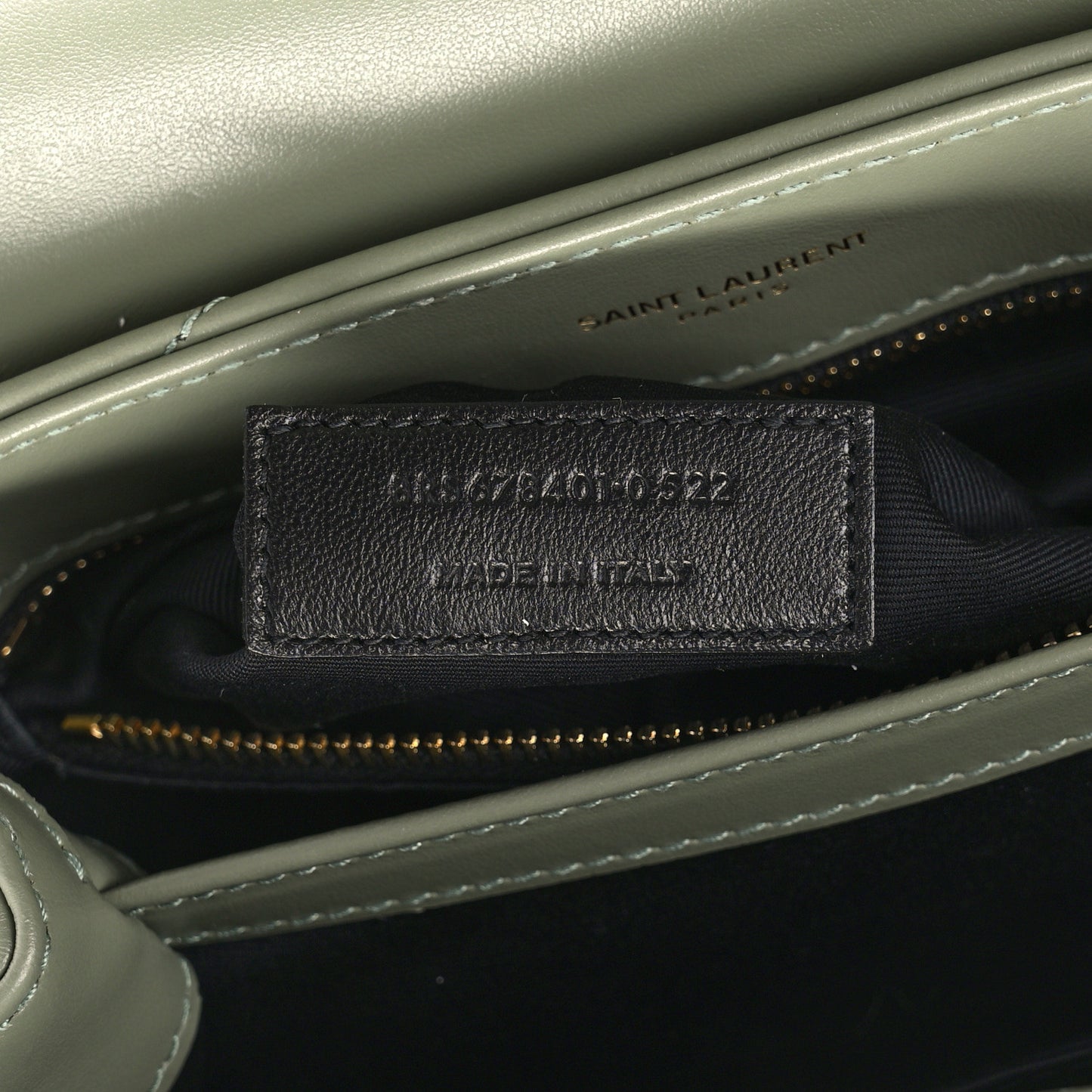 Calfskin Y Quilted Monogram Toy Loulou Crossbody Bag Light Sage