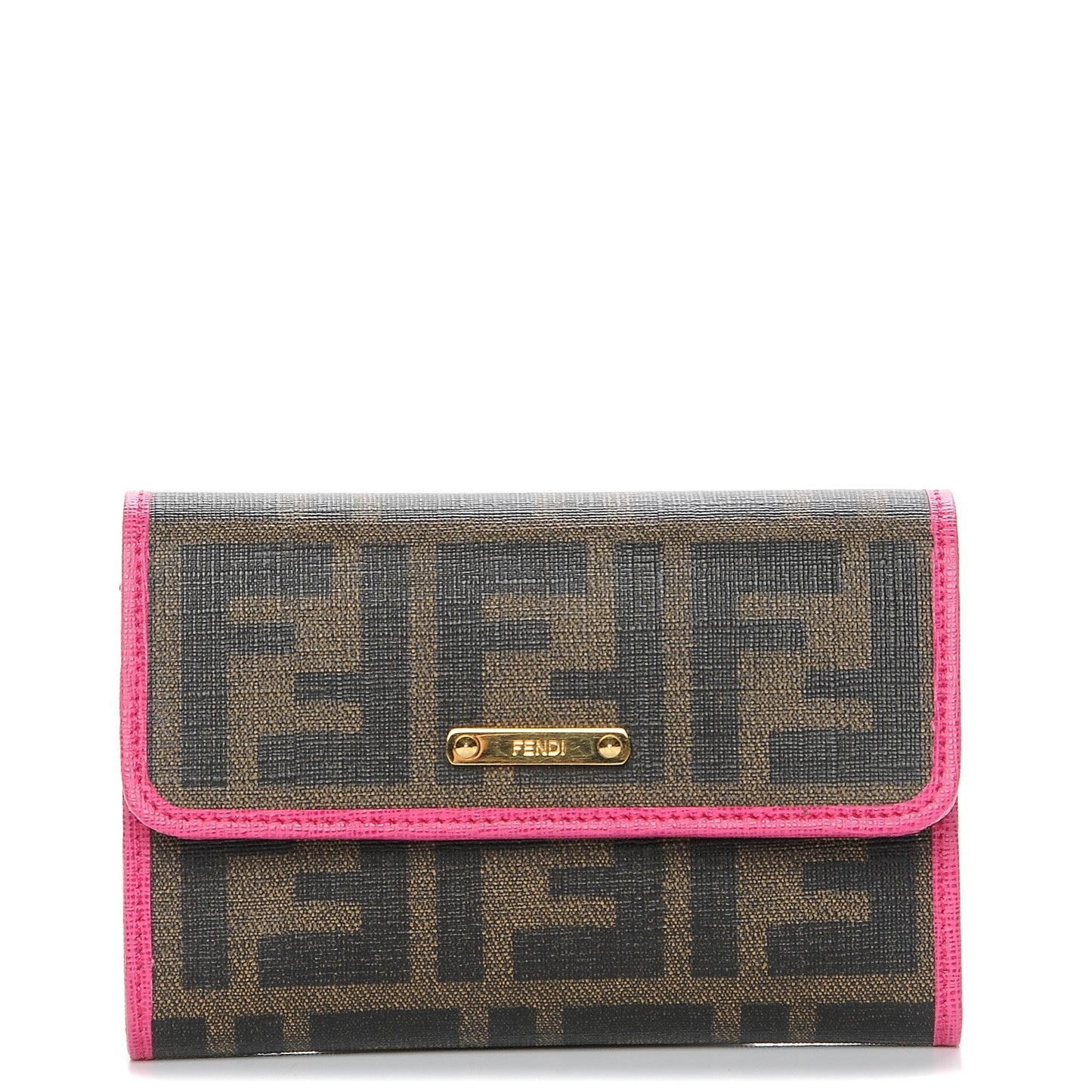 Zucca Spalmati Vitello Elite Tri-Fold Wallet Tobacco Ciclamino