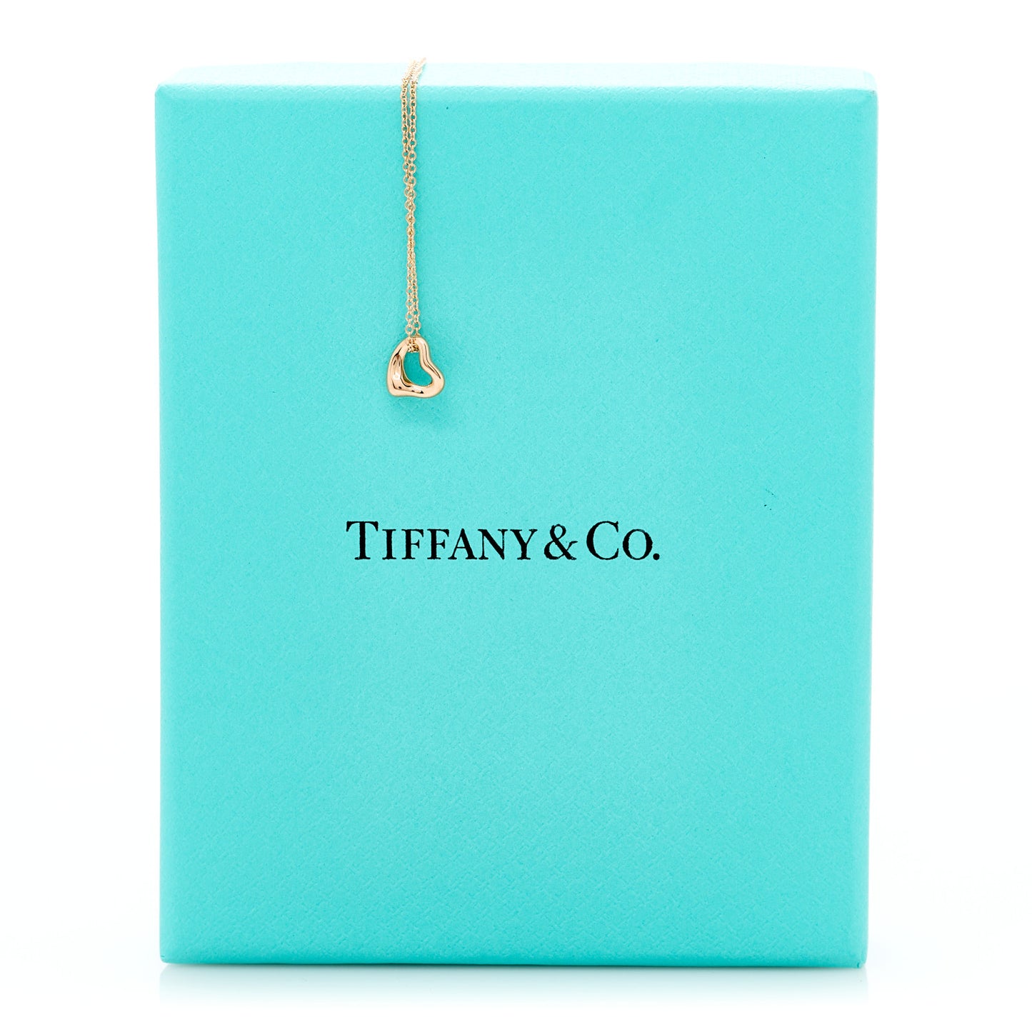 18K Rose Gold 7mm Elsa Peretti Open Heart Pendant Necklace