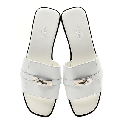 Hermes Calfskin Giulia Sandals 39 White 2 of 8