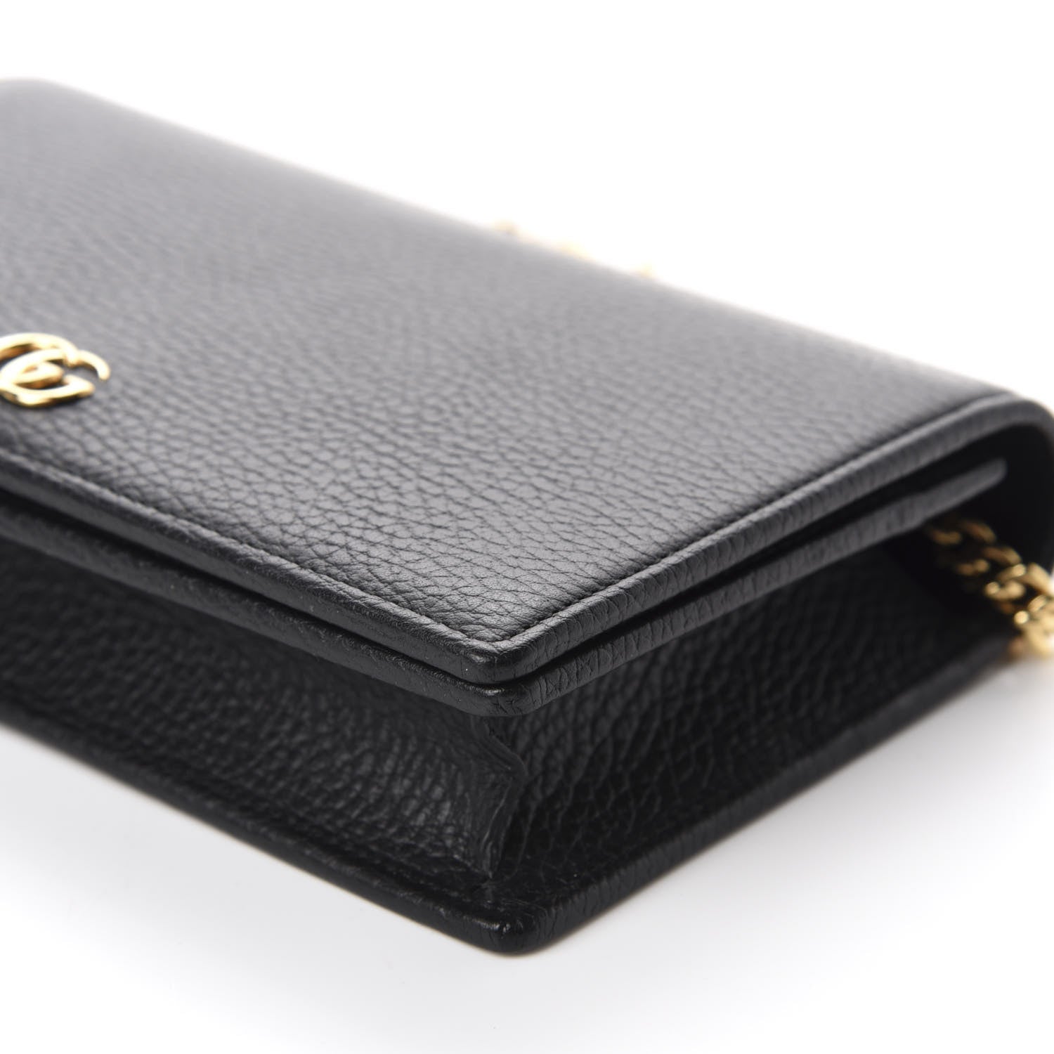 Gucci Calfskin Mini GG Marmont Chain Wallet Black 7 of 10