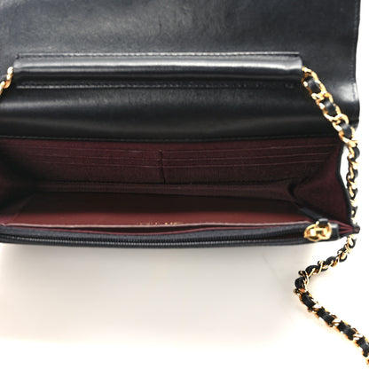 Chanel Lambskin Quilted Wallet On Chain WOC Black 5 of 12