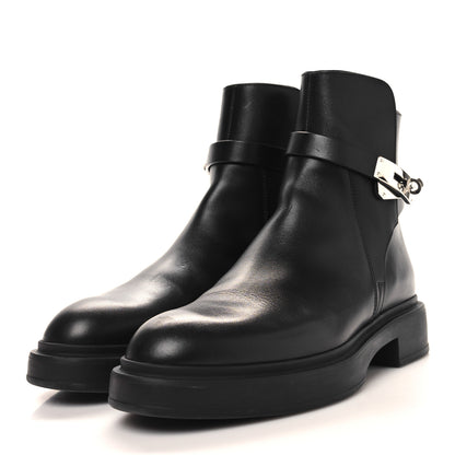Hermes Calfskin Veo Ankle Boots 37.5 Black 3 of 9