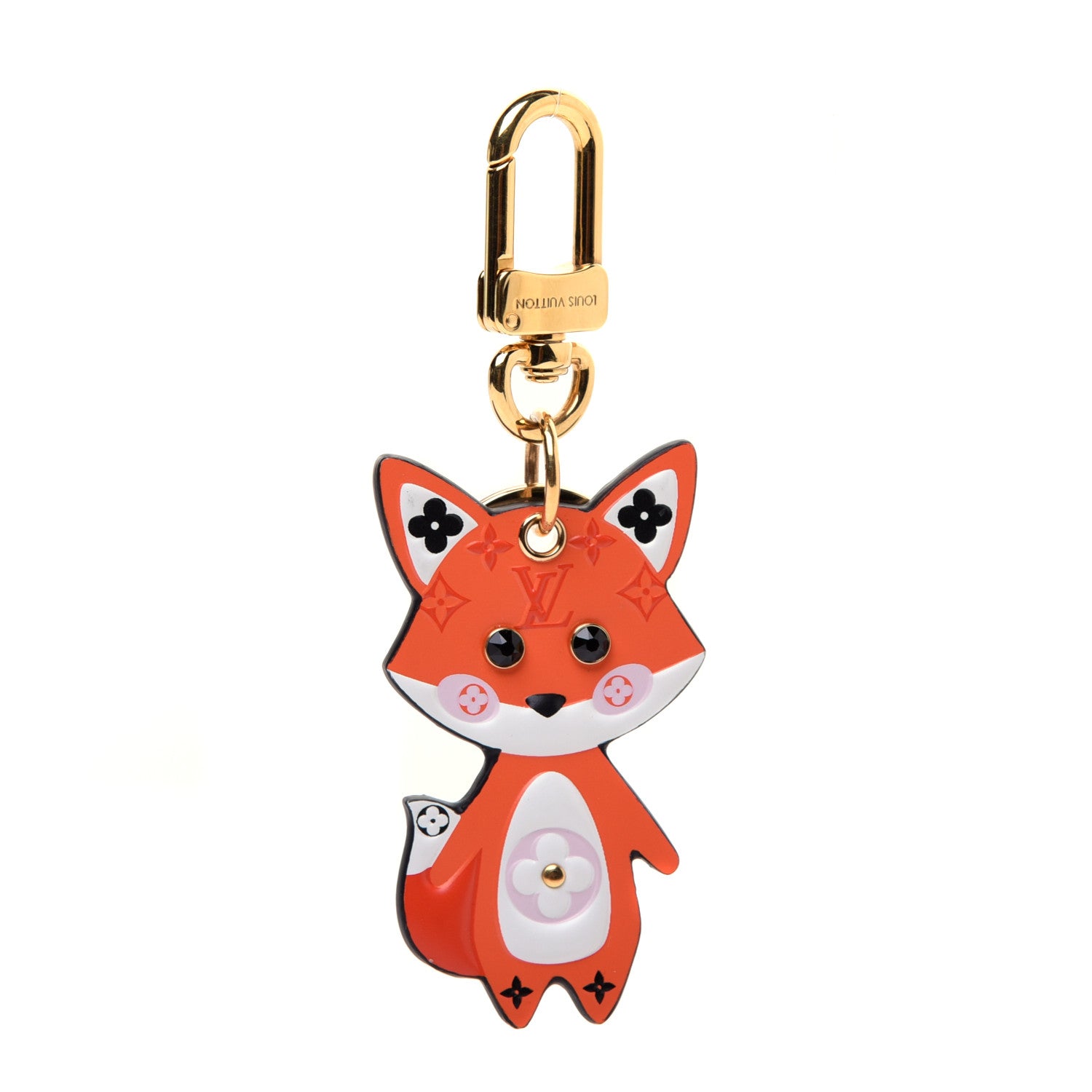 Louis Vuitton Calfskin Monogram Cute Fox Charm Key Holder Rose Ballerine 1 of 5