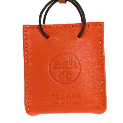 Hermes Milo Lambskin Swift Shopping Bag Charm Feu Gold 5 of 14