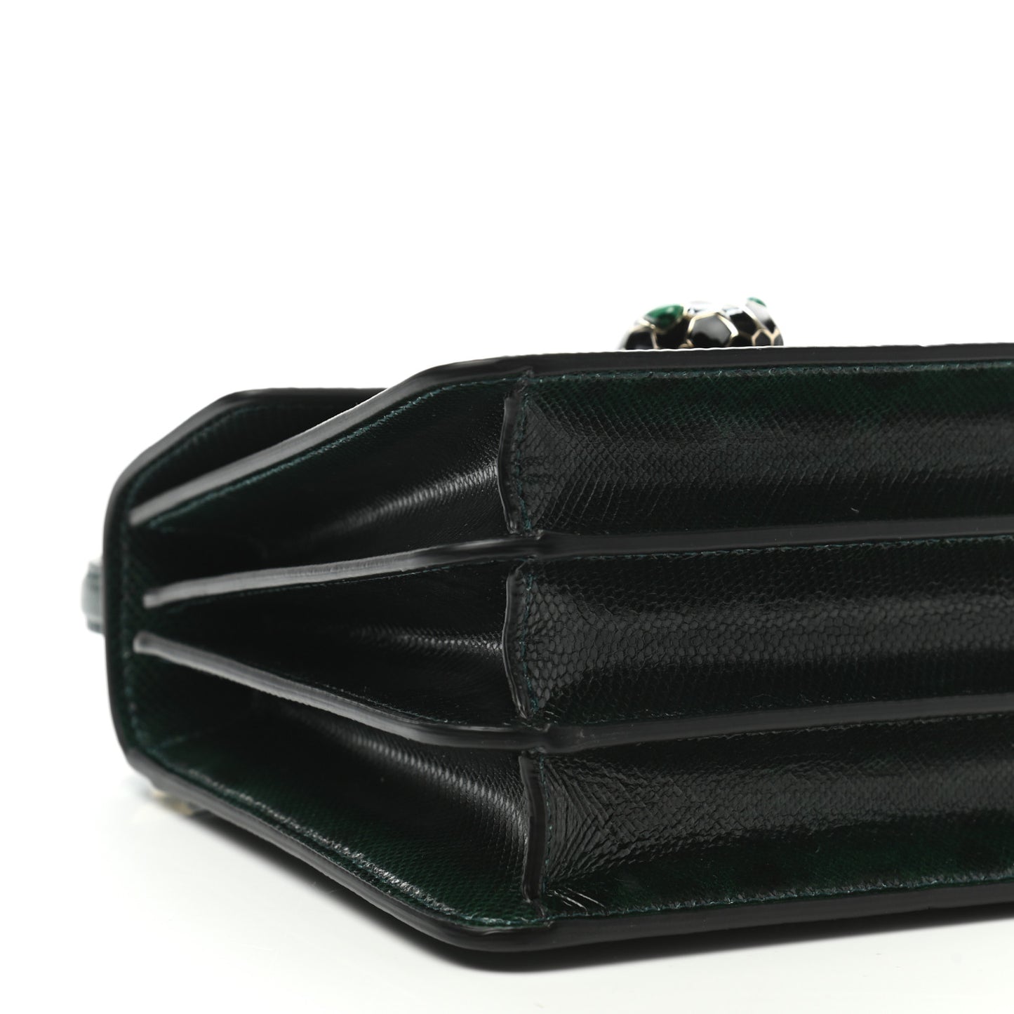 Shiny Karung Serpenti Forever Top Handle Emerald Green