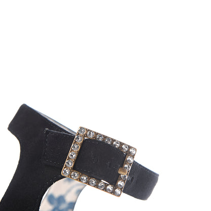 Gucci Suede Embellished Sandals 37 Black 10 of 11