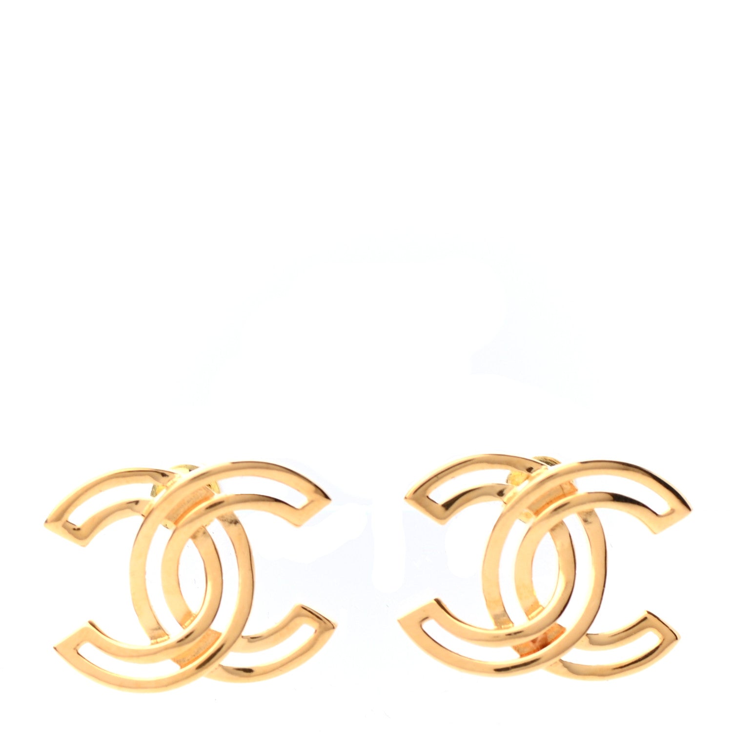 Chanel Metal Obazine CC Earrings Gold 1 of 4