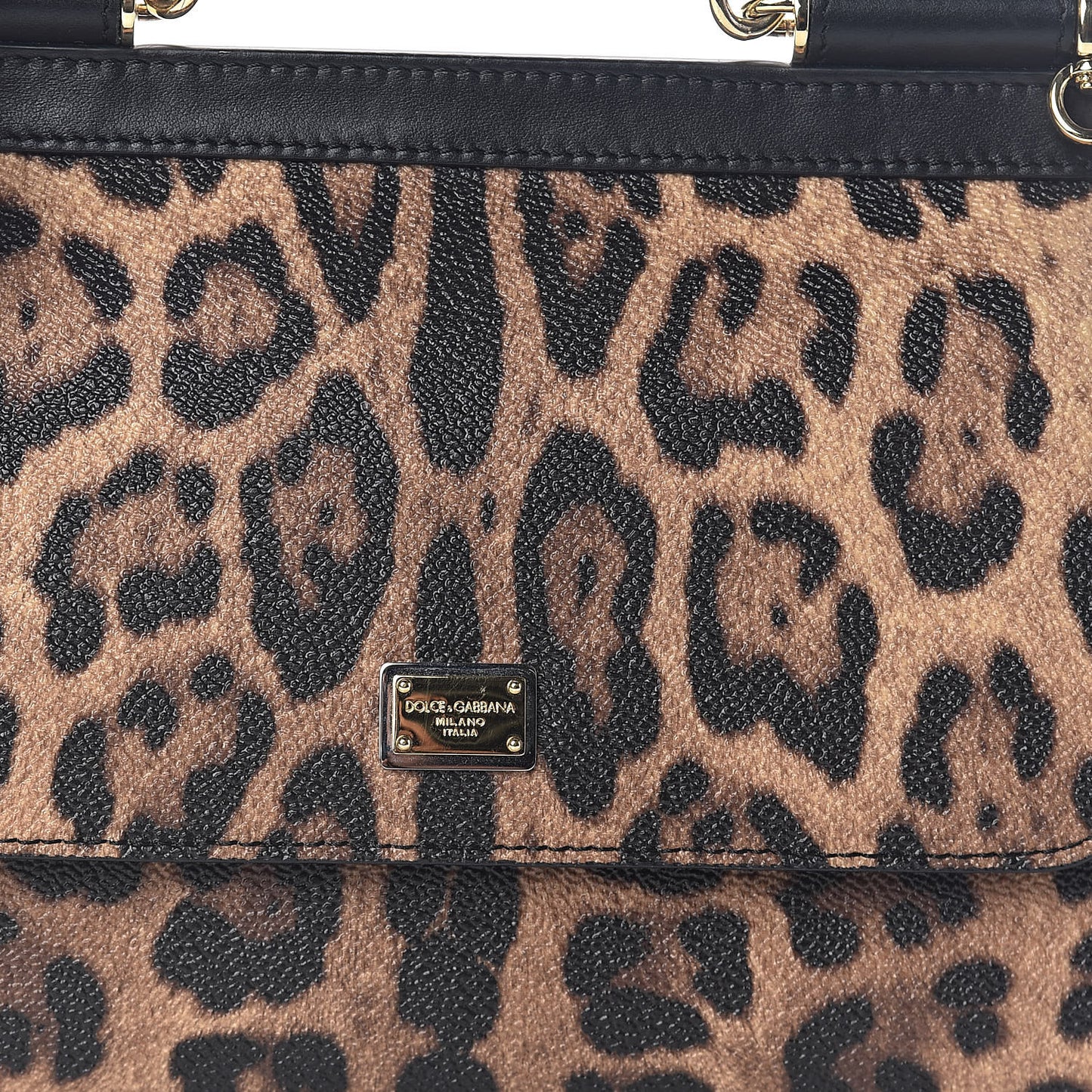 Dauphine Leopard Print Mini Miss Sicily Satchel Black