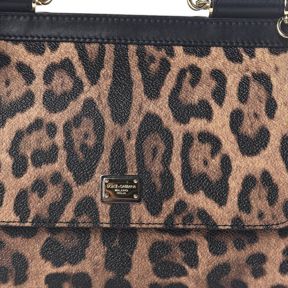 Dolce & Gabbana Dauphine Leopard Print Mini Miss Sicily Satchel Black 7 of 9