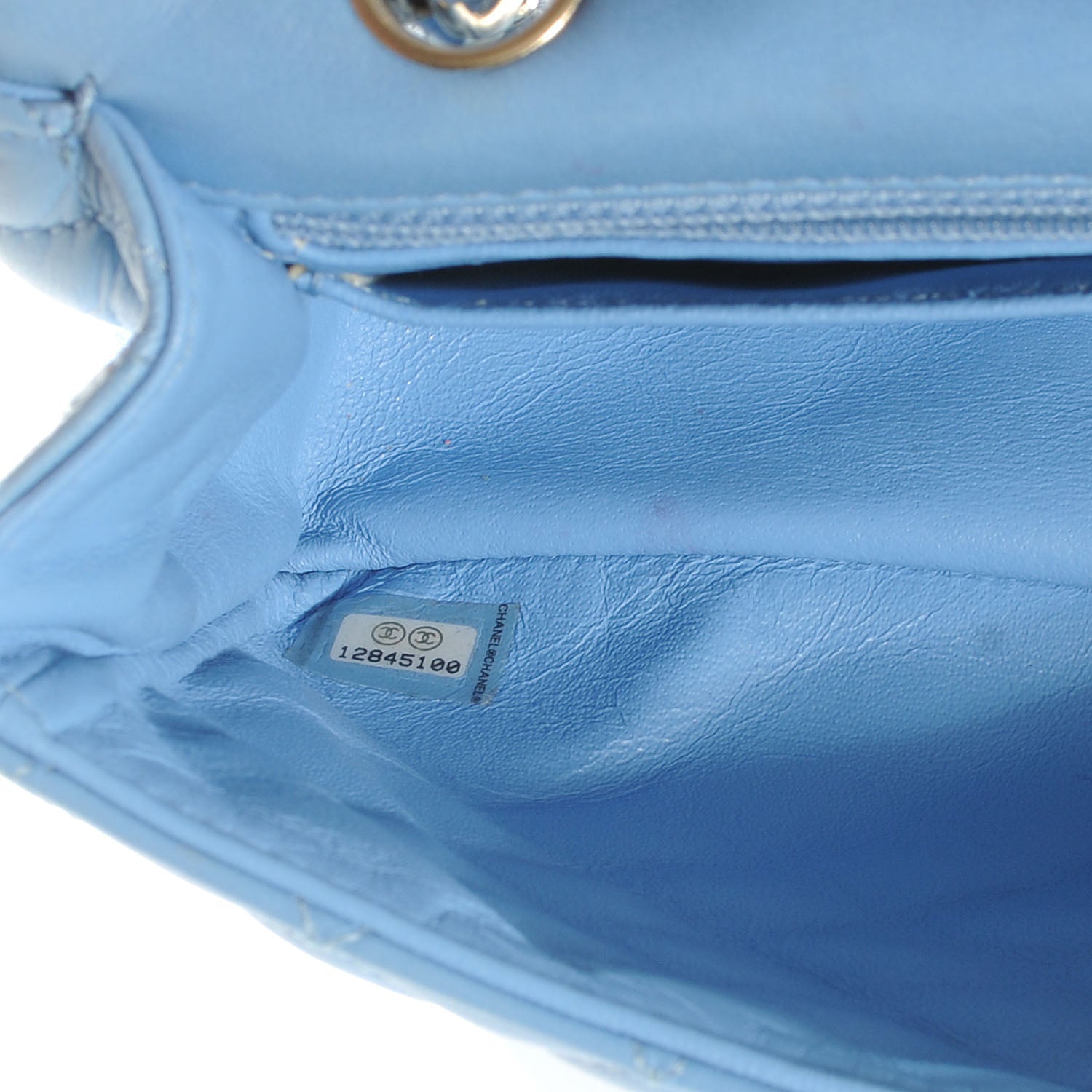 Chanel Lambskin Valentine Charms Medium Flap Baby Blue 8 of 8