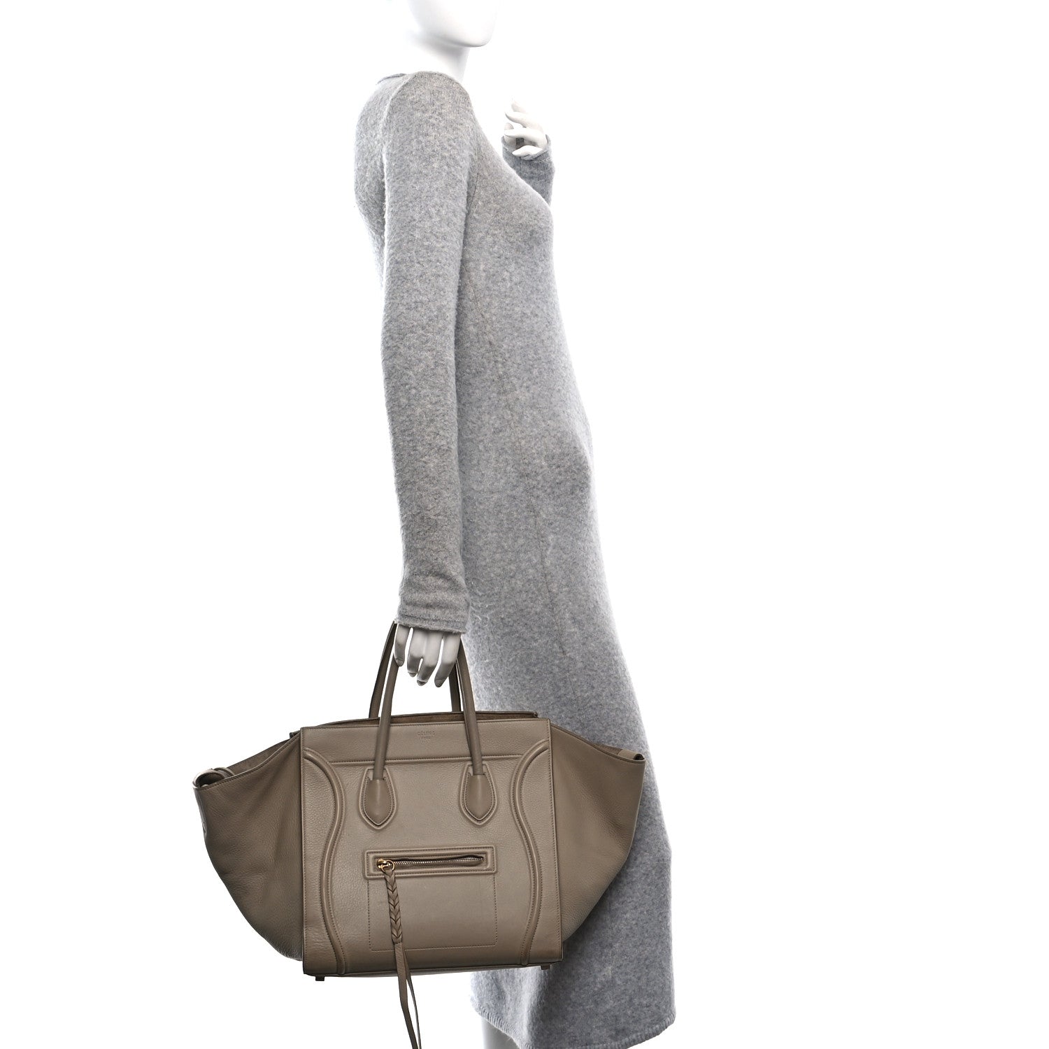 Celine Supple Calfskin Medium Phantom Luggage Beige 2 of 13