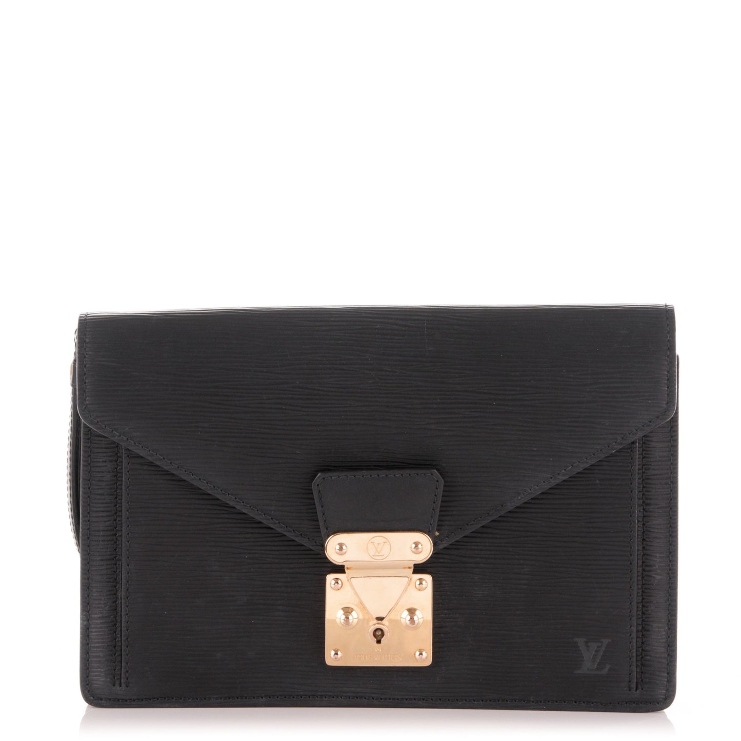 Epi Pochette Sellier Dragonne Clutch Black