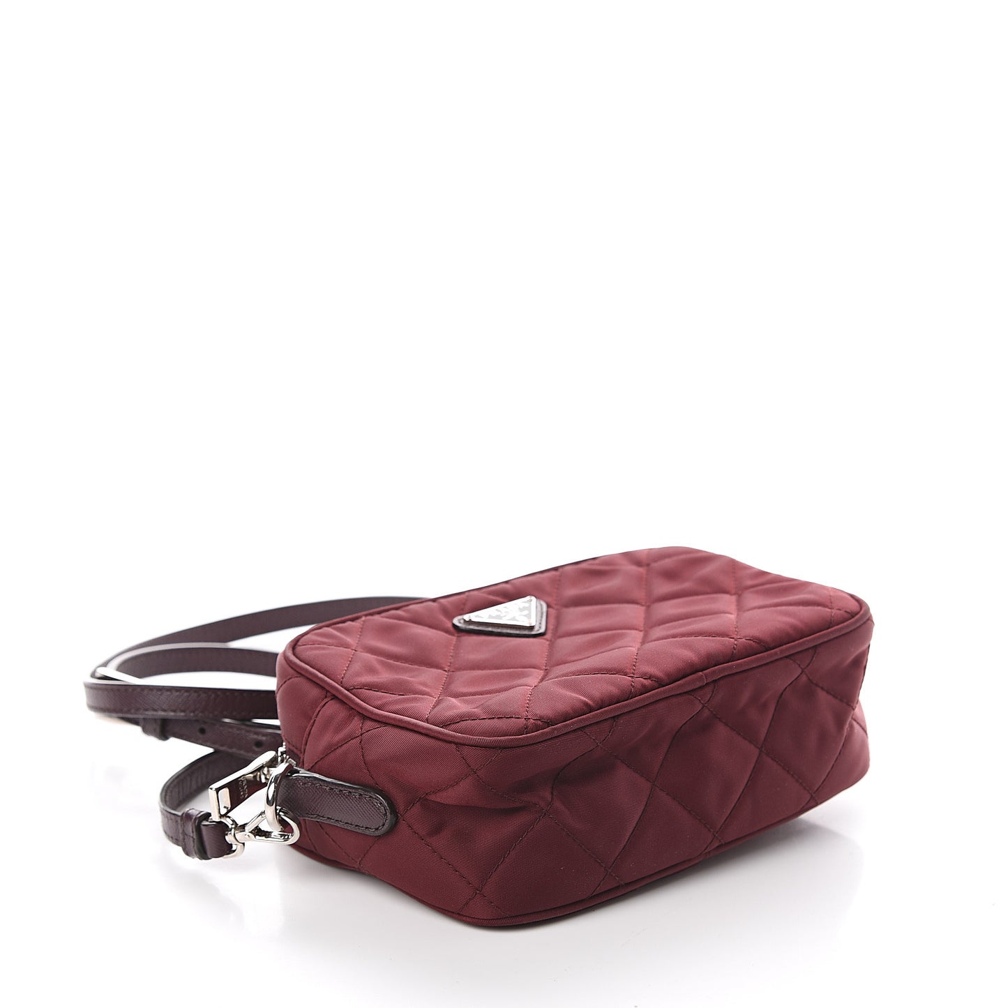 Nylon Tessuto Impuntu Quilted Crossbody Bag Granato