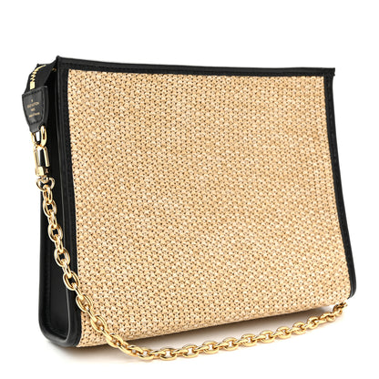 Louis Vuitton Raffia Calfskin Monogram Giant Pouch 3 of 9