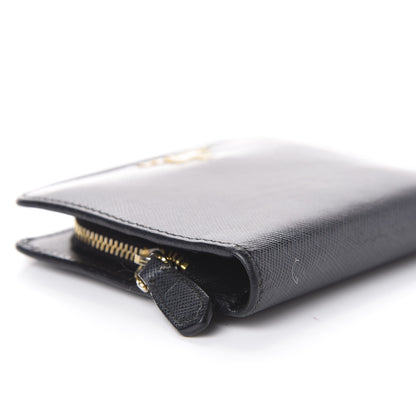 Prada Saffiano Compact Bi-Fold Wallet Black 9 of 10