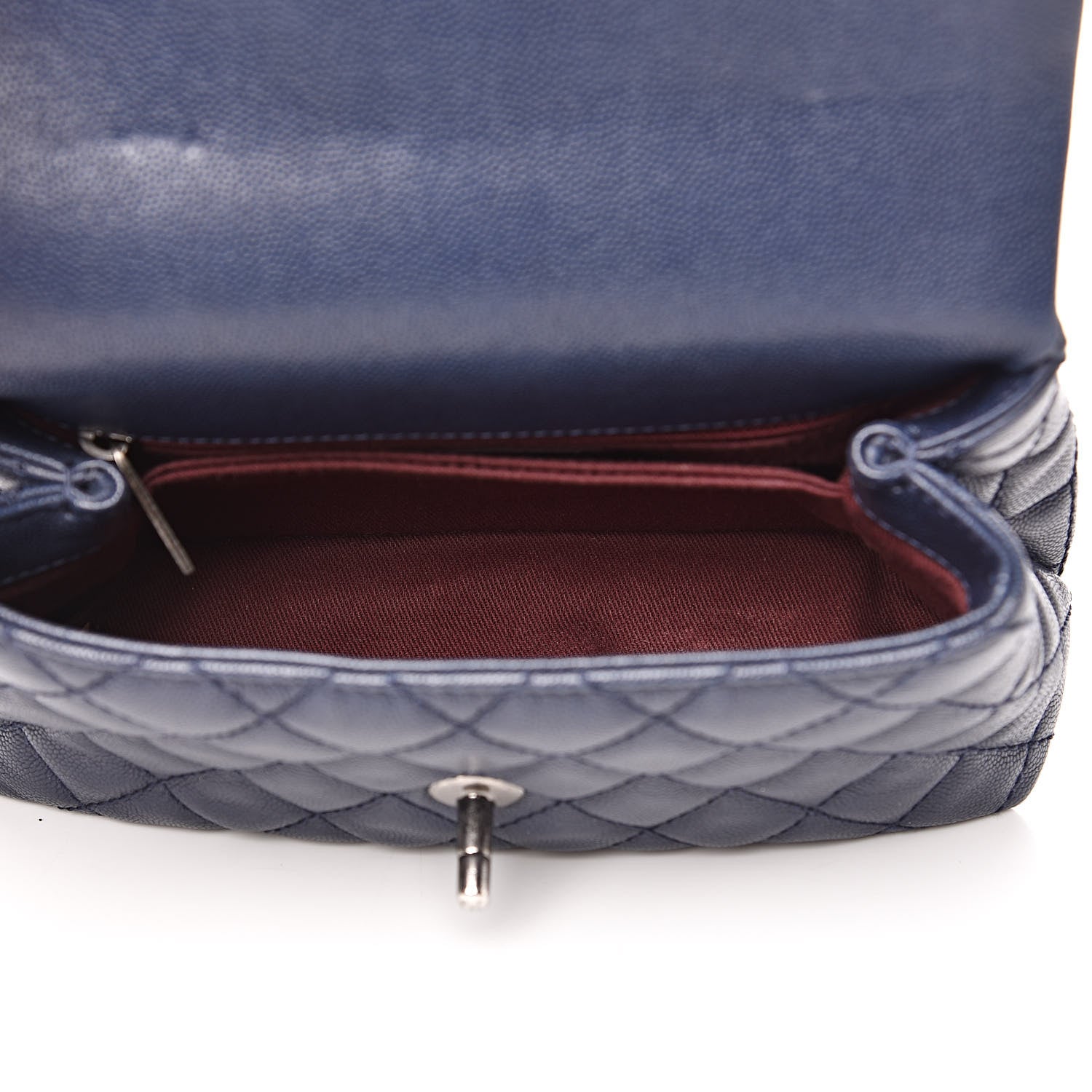 Chanel Caviar Quilted Mini Coco Handle Flap Navy Blue 5 of 12