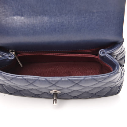 Chanel Caviar Quilted Mini Coco Handle Flap Navy Blue 5 of 12