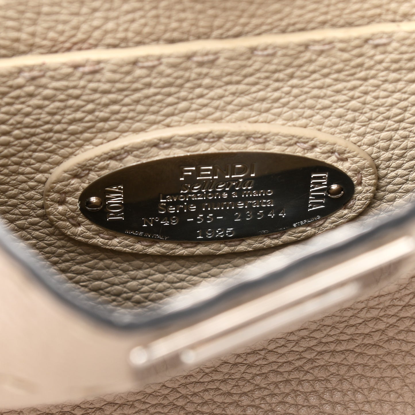 Cuoio Romano Selleria Chamois Small Peekaboo I SEE U Satchel Corda Camelia Cipria