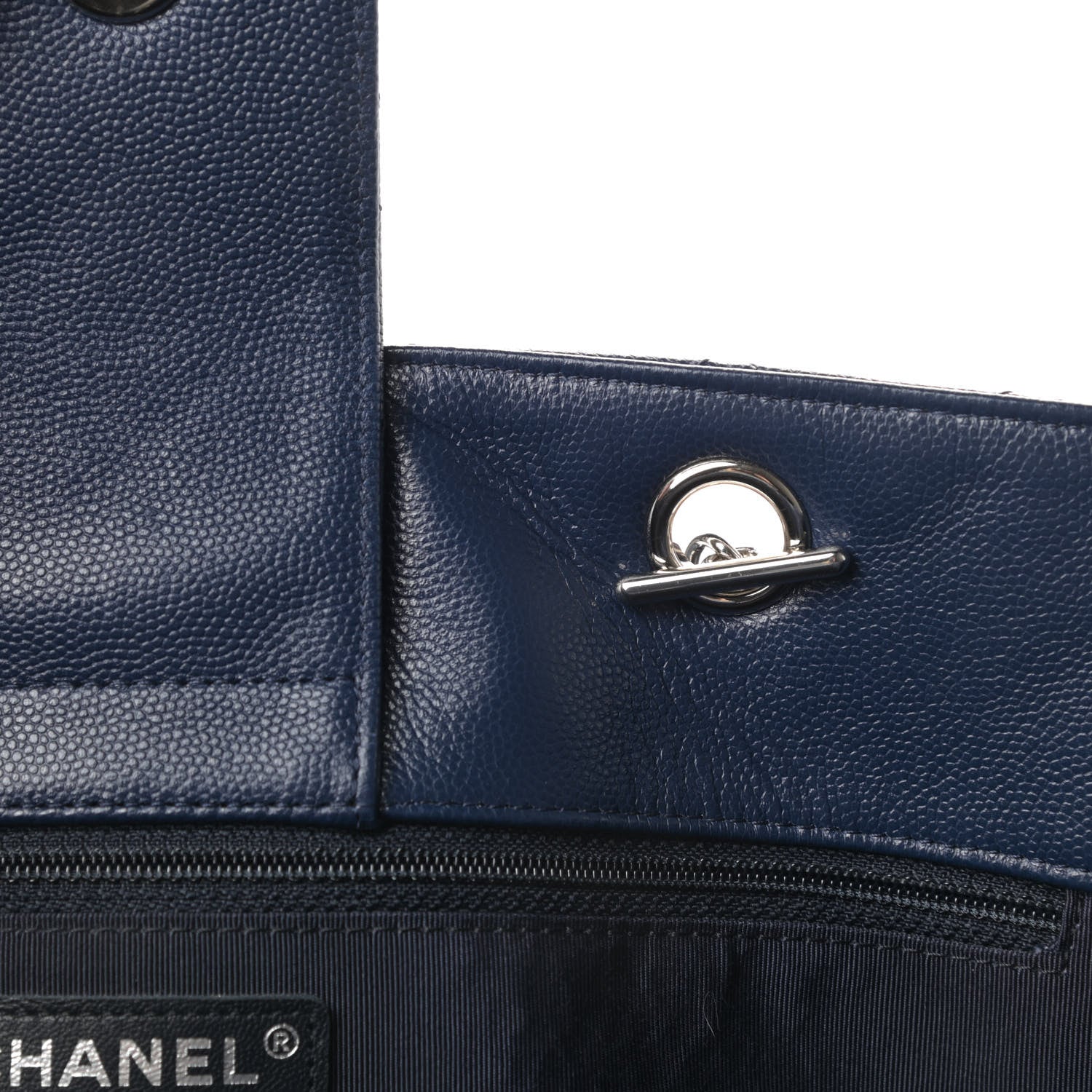 Chanel Caviar Quilted Large CC Shopping Tote Navy 13 of 15