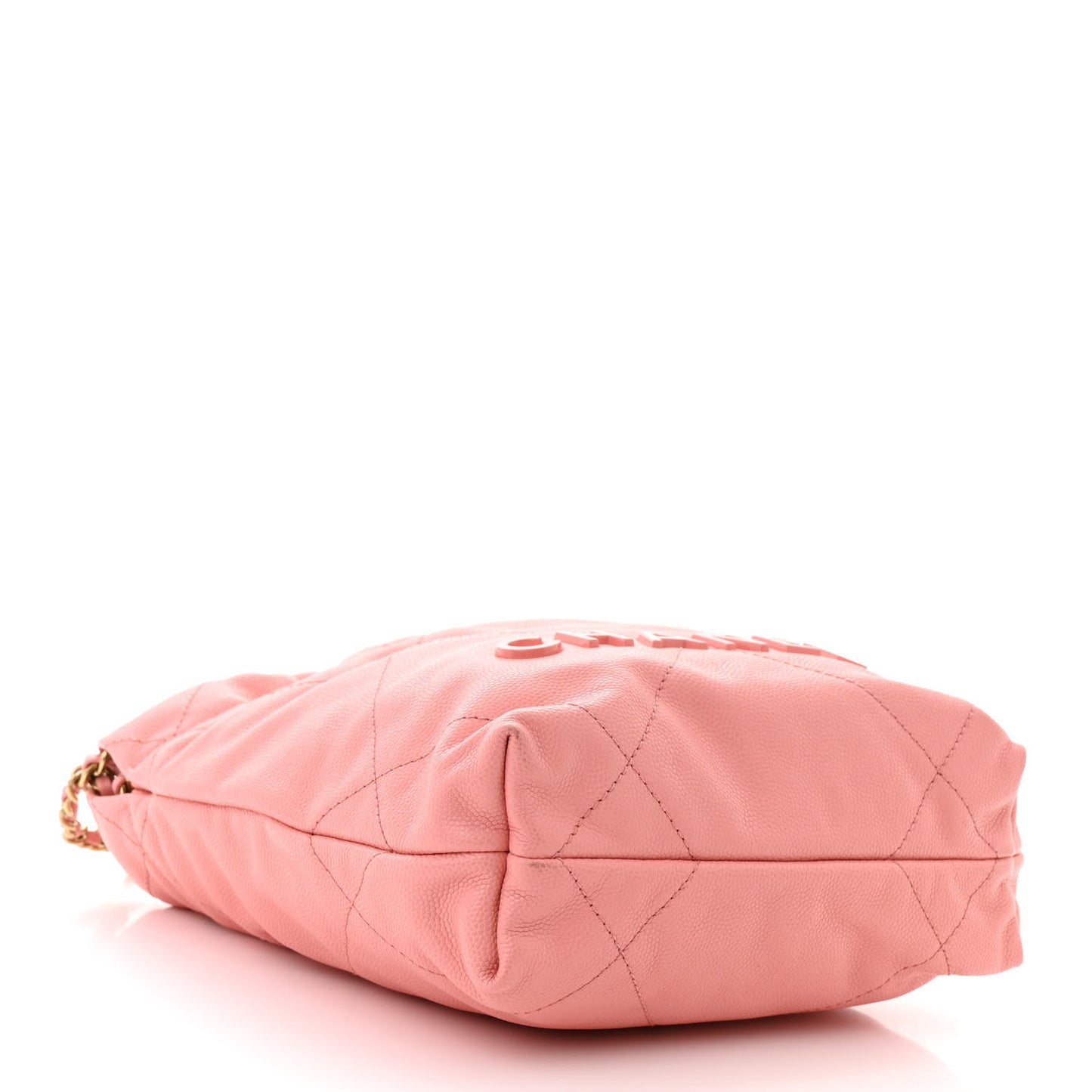 Shiny Caviar Quilted Mini Chanel 22 Coral