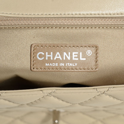 Chanel Lambskin Quilted Jumbo Easy Carry Flap Dark White Beige Clair 7 of 9
