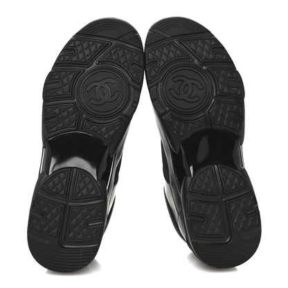 Chanel Lambskin Fabric CC Uniform Mens Sneakers 44 Black 6 of 9